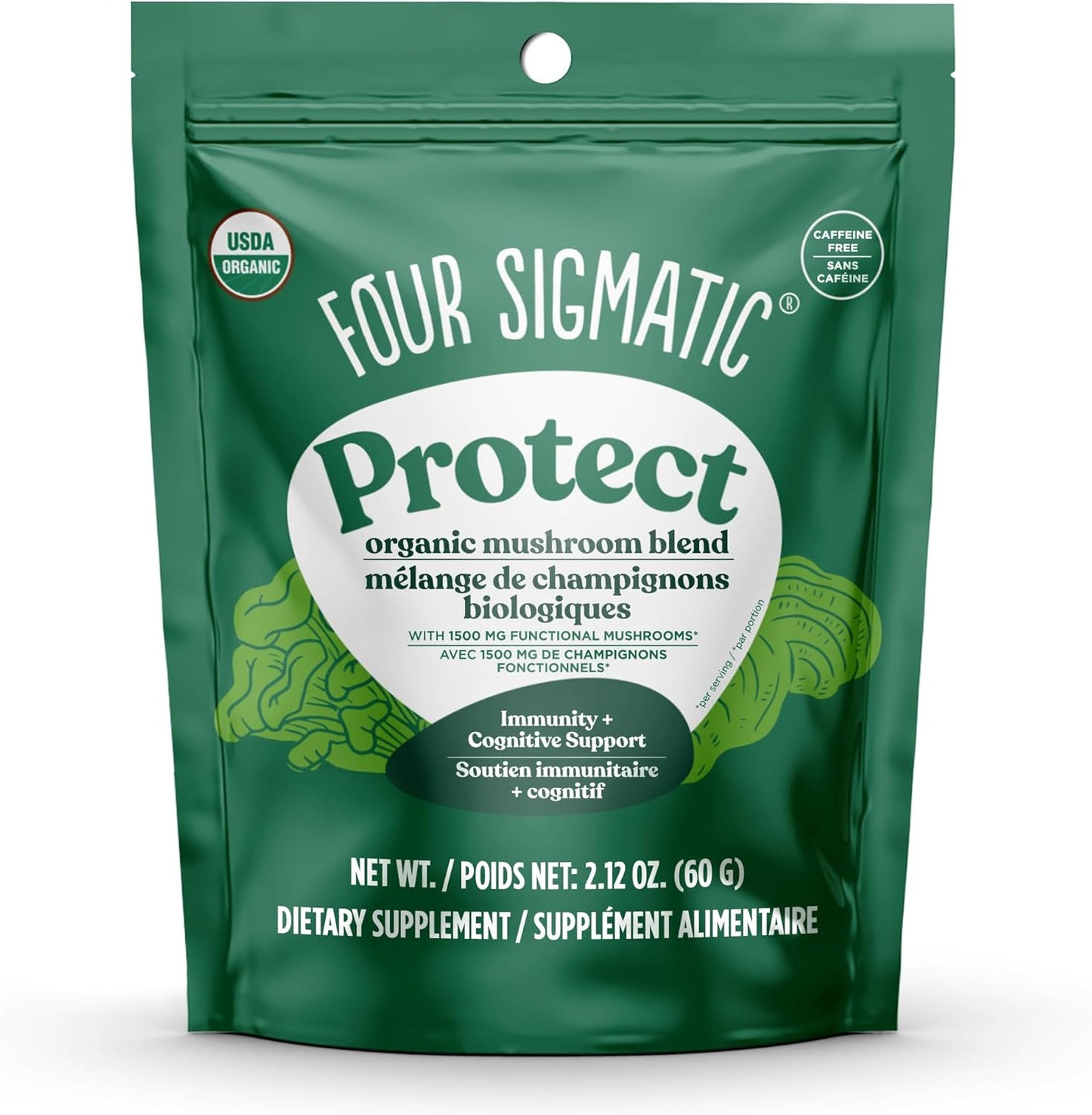 Four Sigmatic Mushroom Blend Defend Mix | Organic Mushroom Powder Complex with Lion’s Mane, Cordyceps, Chaga, Reishi and More | Natural Immune Support Supplement | Vegan, Gluten-Free | 30 Servings