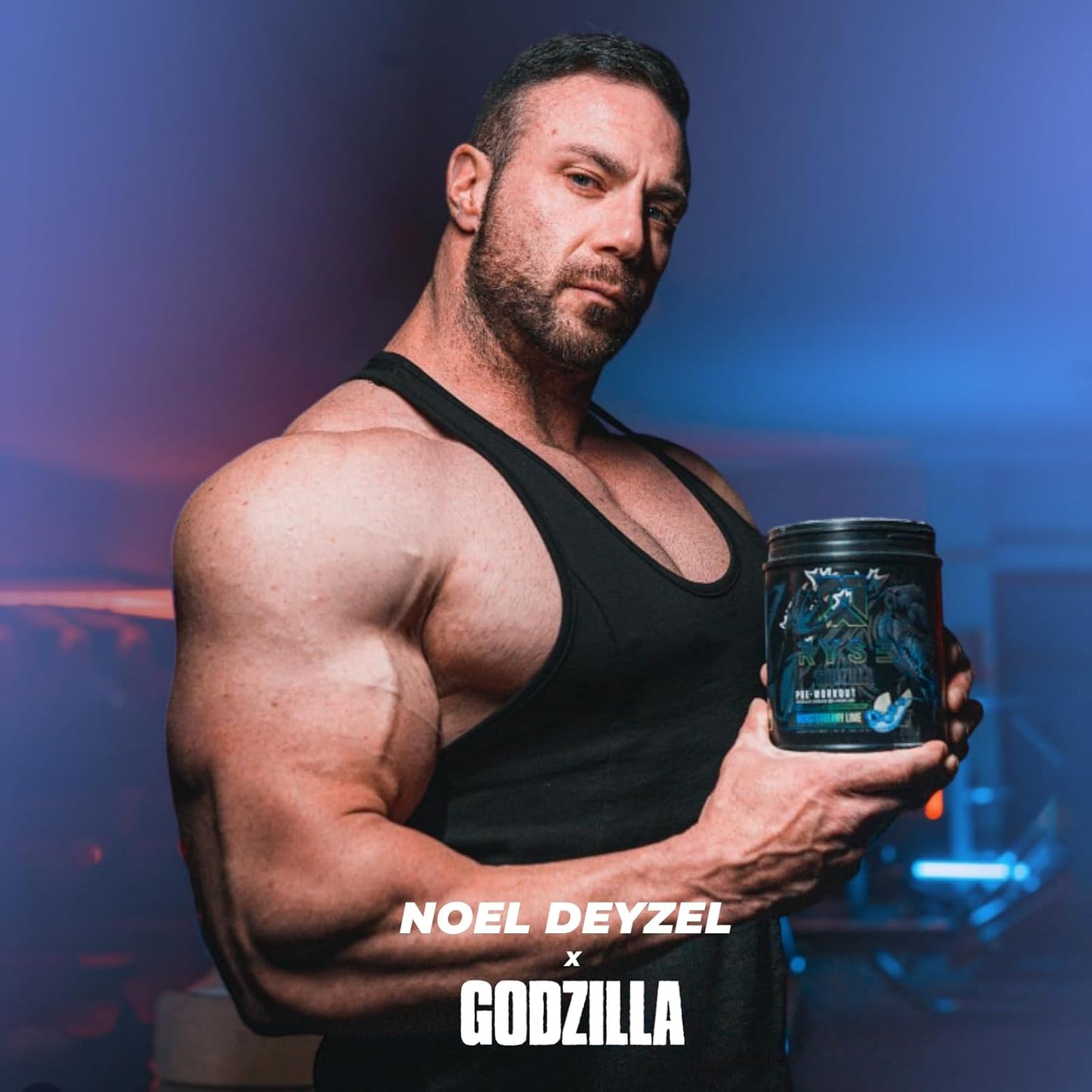 RYSE Up Supplements Noel Deyzel x Godzilla Pre Workout | Intense Pumps, Energy, & Focus | Citrulline & Beta Alanine | 400mg Total Caffeine | 40 Servings (Blue Raspberry)