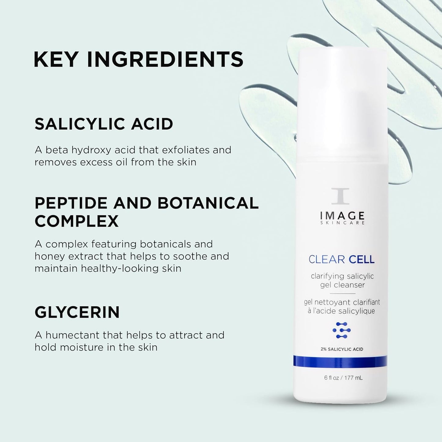 IMAGE Skincare 透明细胞水杨酸凝胶洁面乳，6 盎司。