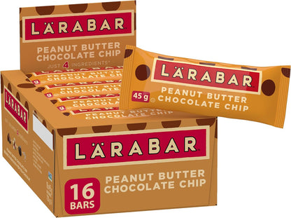 Larabar 无麸质巧克力布朗尼水果坚果能量棒 & Larabar 无麸质苹果水果坚果能量棒，16 支 & Larabar 无麸质花生酱巧克力碎水果