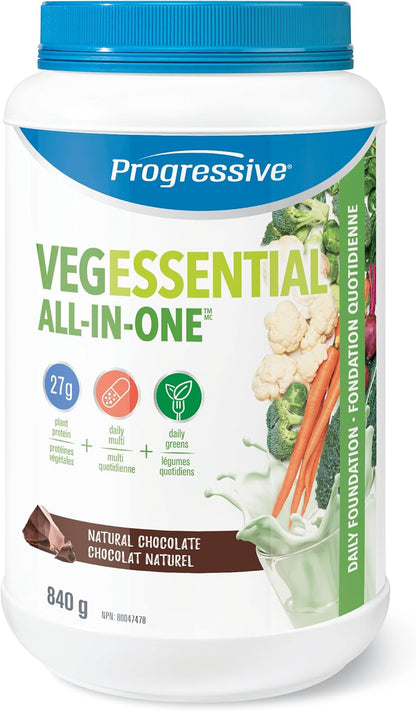 Progressive VegEssential，多合一素食蛋白、蔬菜、维生素和矿物质粉 - 巧克力味，840 克