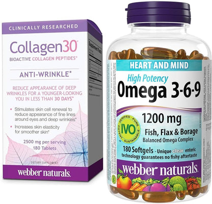 Webber Naturals Collagen30 抗皺精華 + Webber Naturals Omega 3-6-9 魚油套裝