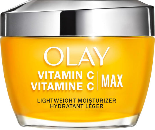 Olay Vitamin C MAX Face Moisturizer, Brightening Cream for Women, Hydrating, Evens Tone, Dark Spot & Hyperpigmentation Reduction, Glowing Skin Care - Niaciniamide, Peptides, 50 mL