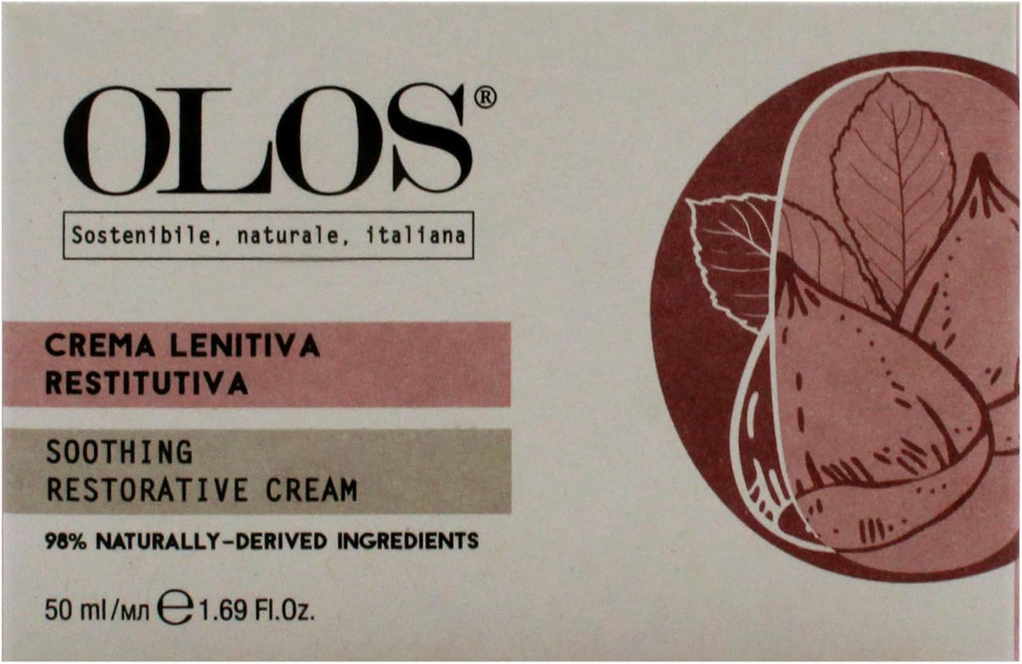 Olos Soothing Restorative Cream - Face Moisturizer - Face Lotion for Stress Signs and Redness - Face Cream with Aloe, Macadamia, Avocado Oil - 1.7 oz