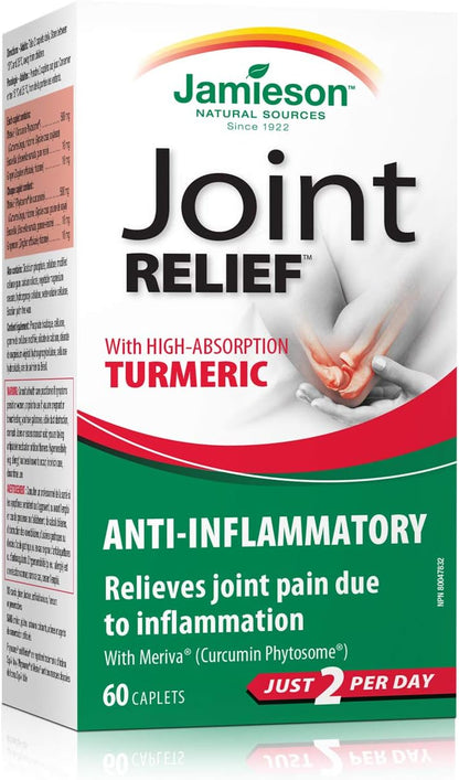 Jamieson 關節緩解抗發炎藥，含 500 毫克高吸收薑黃