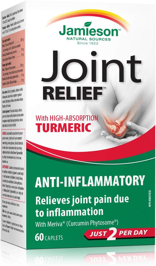 Jamieson 關節緩解抗發炎藥，含 500 毫克高吸收薑黃
