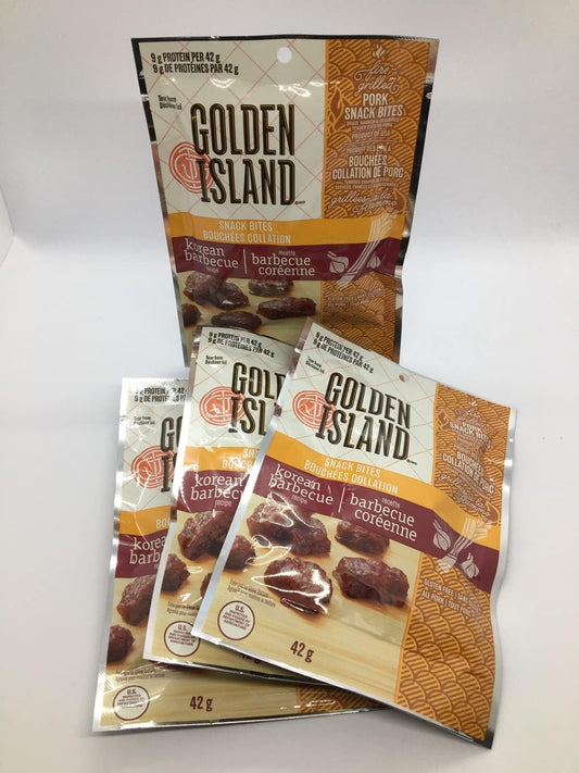 金島天然風味豬肉小吃，韓國燒烤食譜，4 包（每包 42 克）