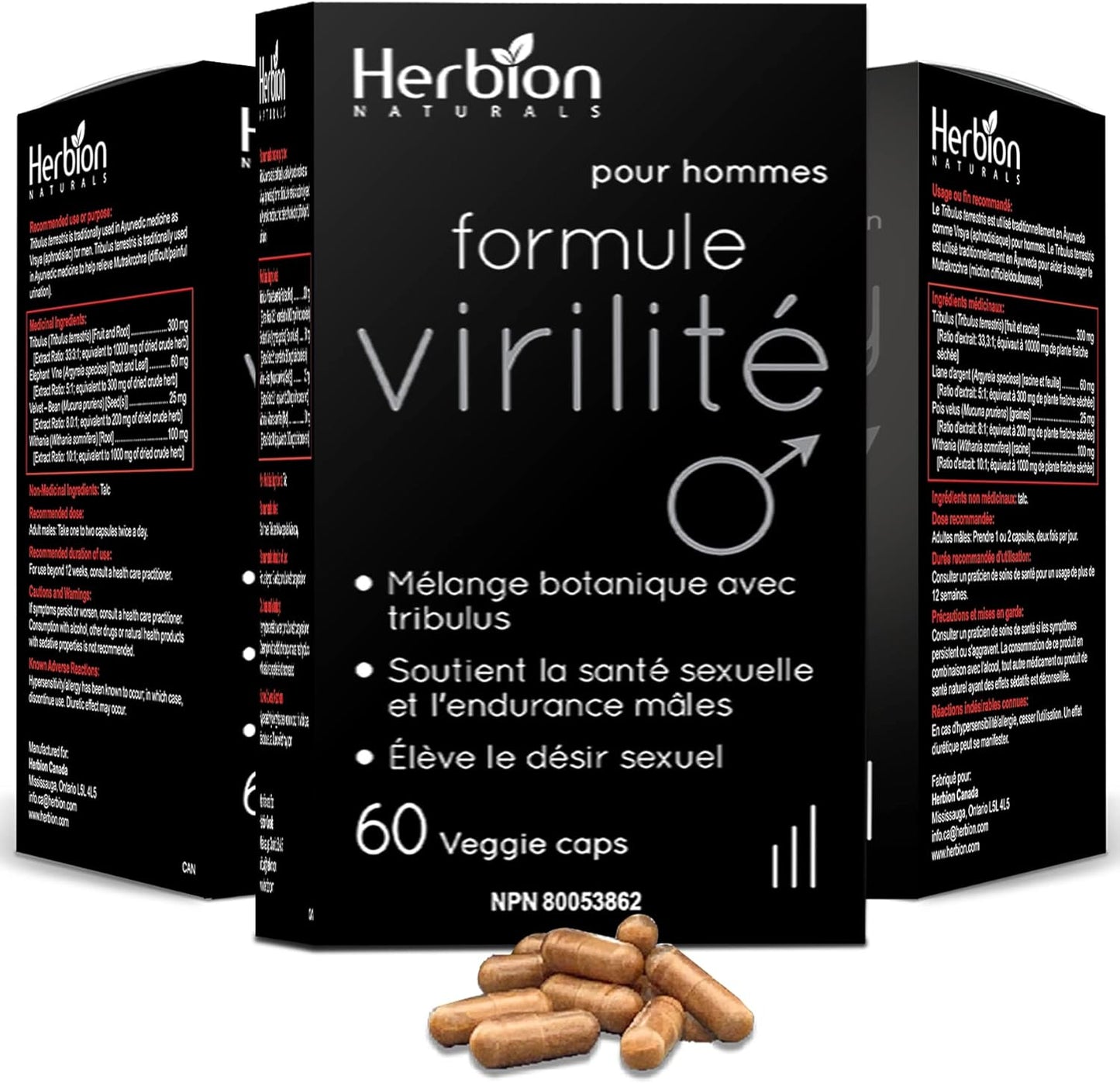 Herbion Naturals 壯陽配方 - 增強能量、力量和耐力，（3 包）180 粒