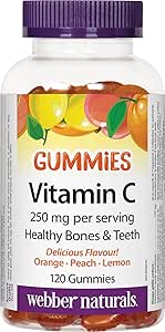 Webber Naturals 維生素 C 軟糖 125 毫克，120 粒軟糖，有益於骨骼、牙齒、免疫和抗氧化健康，純素