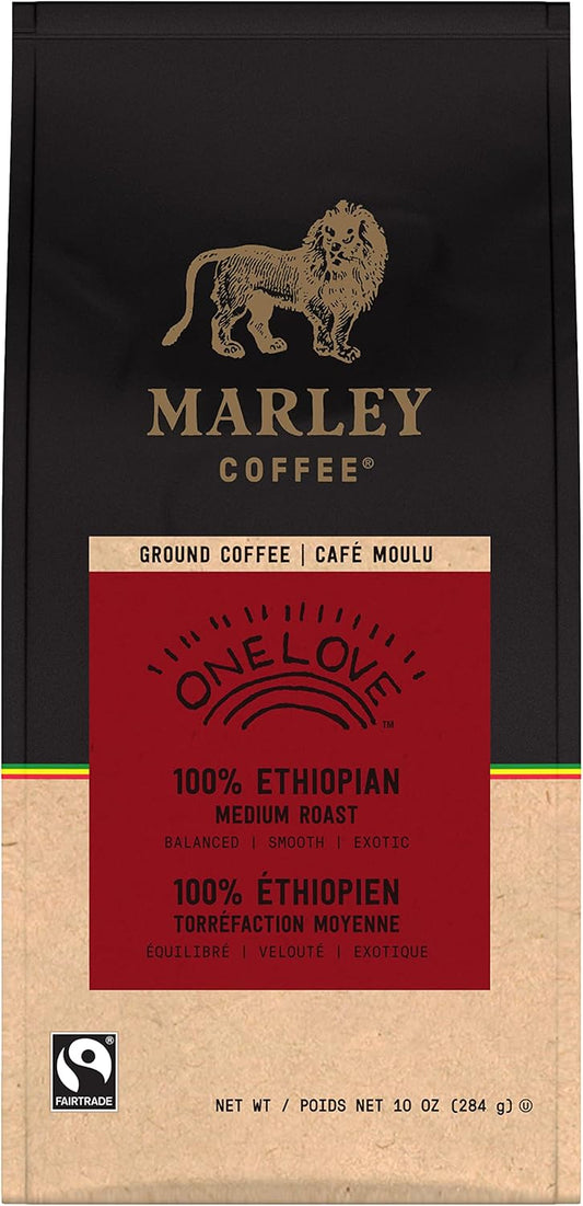 Marley Coffee One Love 100% 衣索比亞研磨咖啡，中度烘焙，10 盎司