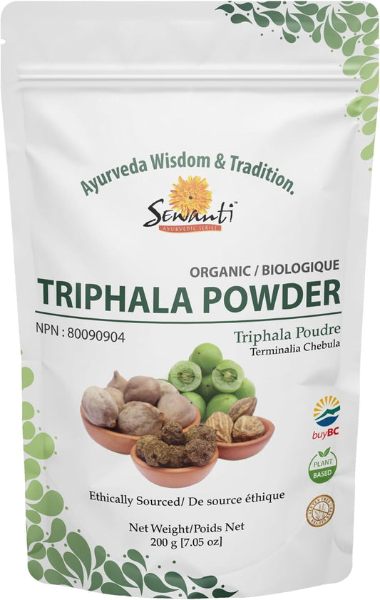 Organic Triphala Powder 200g/NPN 80090904/ Amalaki - Phyllanthus Emblica Bibhitaki - Terminalia Bellirica Haritaki - Terminalia Chebula