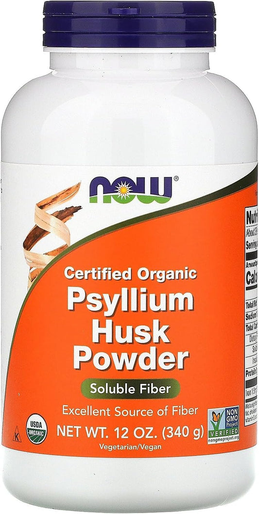 NOW Supplements, Psyllium Husk Powder, Non-GMO Project Verified, Soluble Fibre, 340g