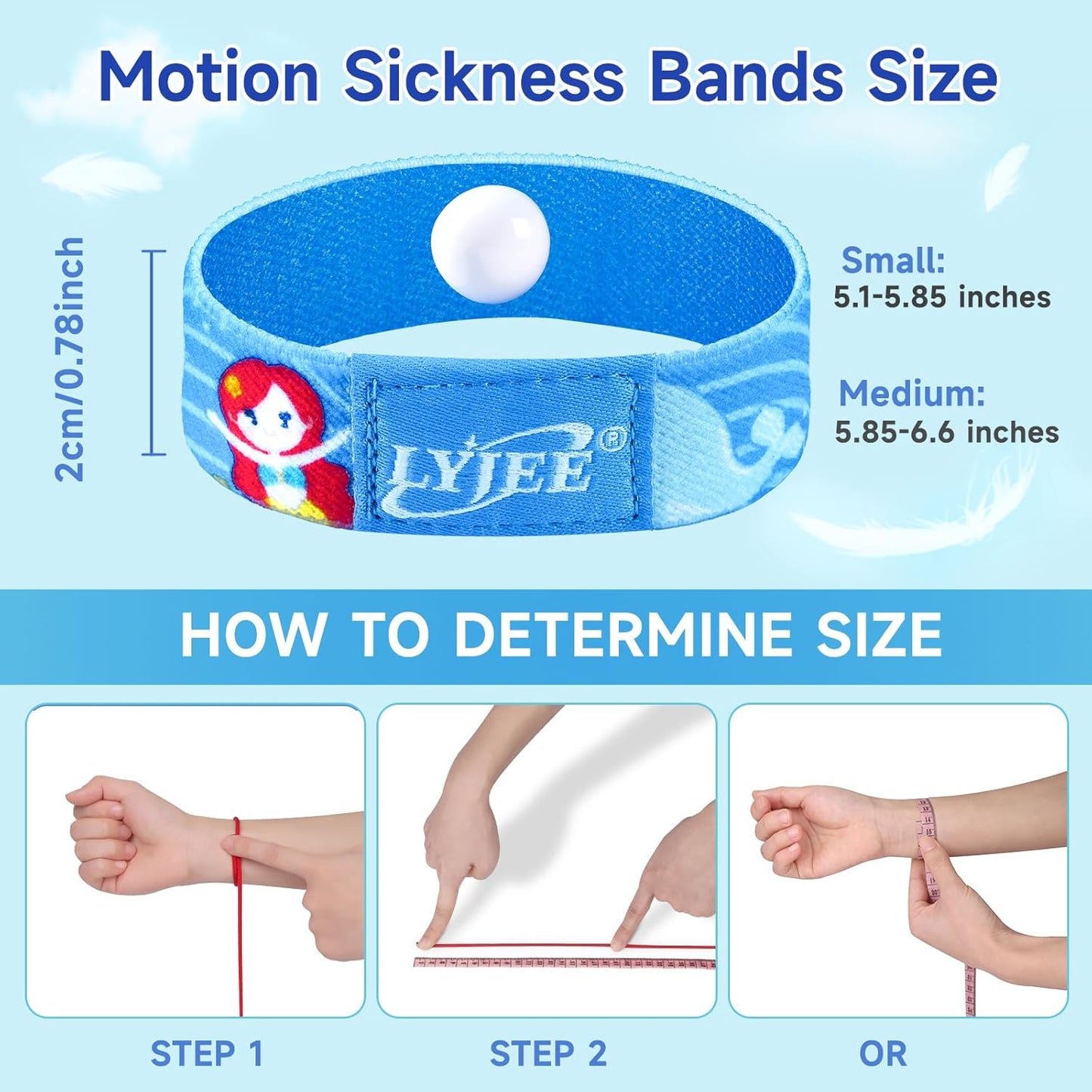 LYJEE Sea Sickness Wristbands for Kids Motion Sickness bands For Kids Cruise Ship Vacation Anti Nausea Wristbands All-Natural Non Drowsy Relief Acupressure Treatment