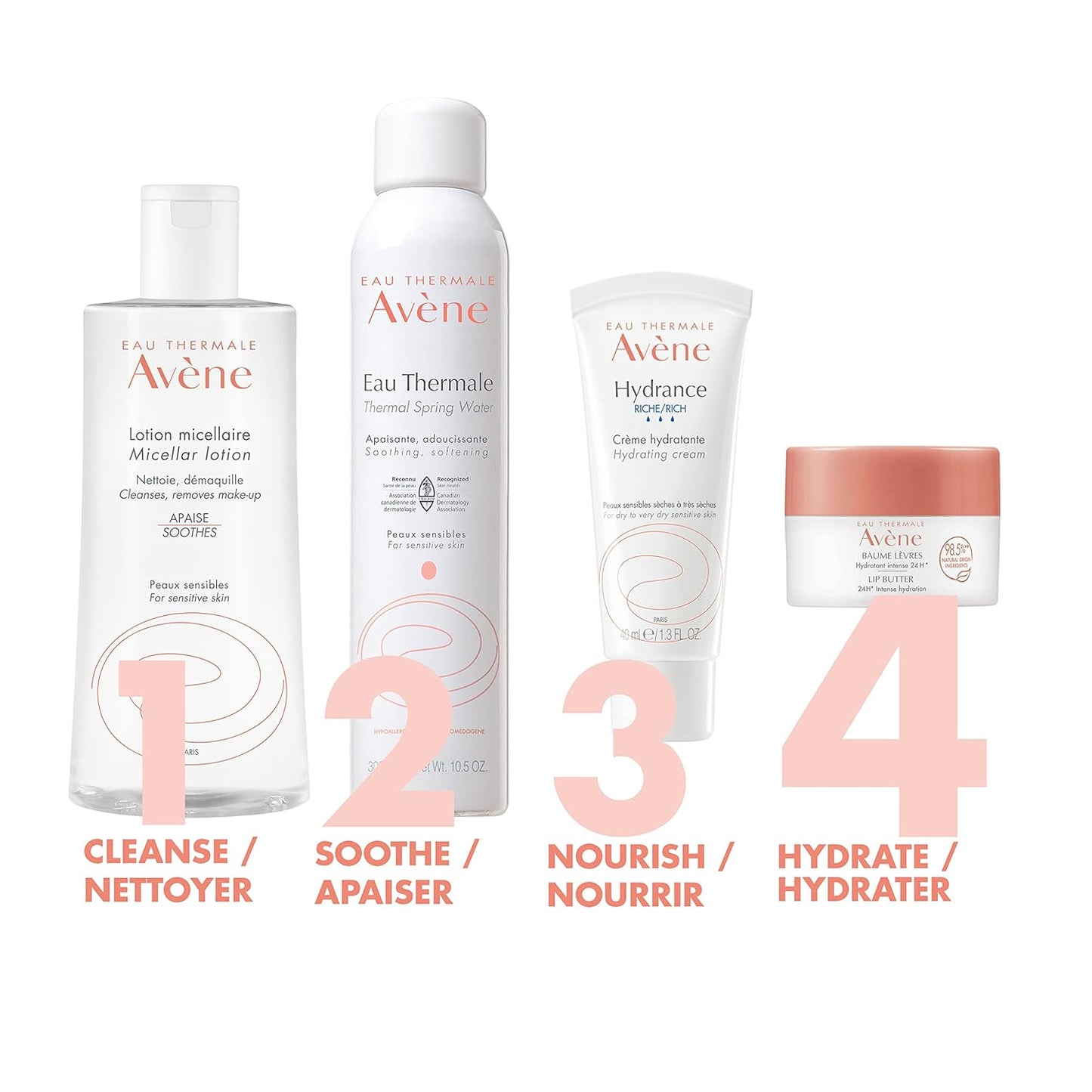 Eau Thermale Avène 強效保濕唇膏 24 小時，乾燥受損的嘴唇，荷荷巴油，乳木果油，罐裝，10 毫升