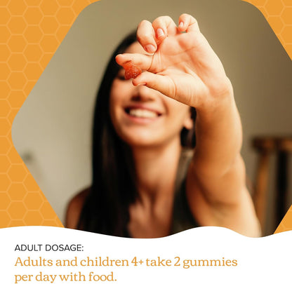 Honibe Omega 3 Gummies for Kids and Adults | Made in Canada | Supports Brain Health | Trusted Source of Omega-3 EPA & DHA Vitamins | Sustainably Sourced Fish Oil | No Fishy Taste | Omega 3 Fatty Acids | 60 Gummies