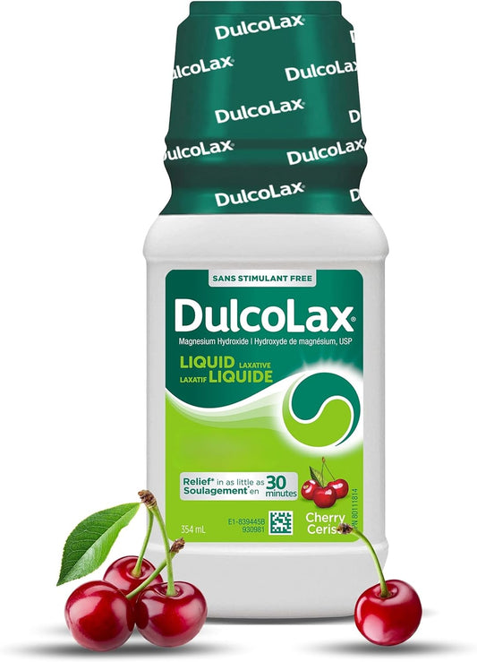 乐可舒液体泻药，温和缓解偶发性便秘，适用于成人和 2 岁及以上儿童，无刺激性，速效泻药，樱桃味，354 毫升瓶装