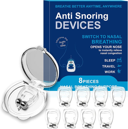 防打鼾装置，硅胶磁性防打鼾鼻夹，可调节磁铁的打鼾鼻夹