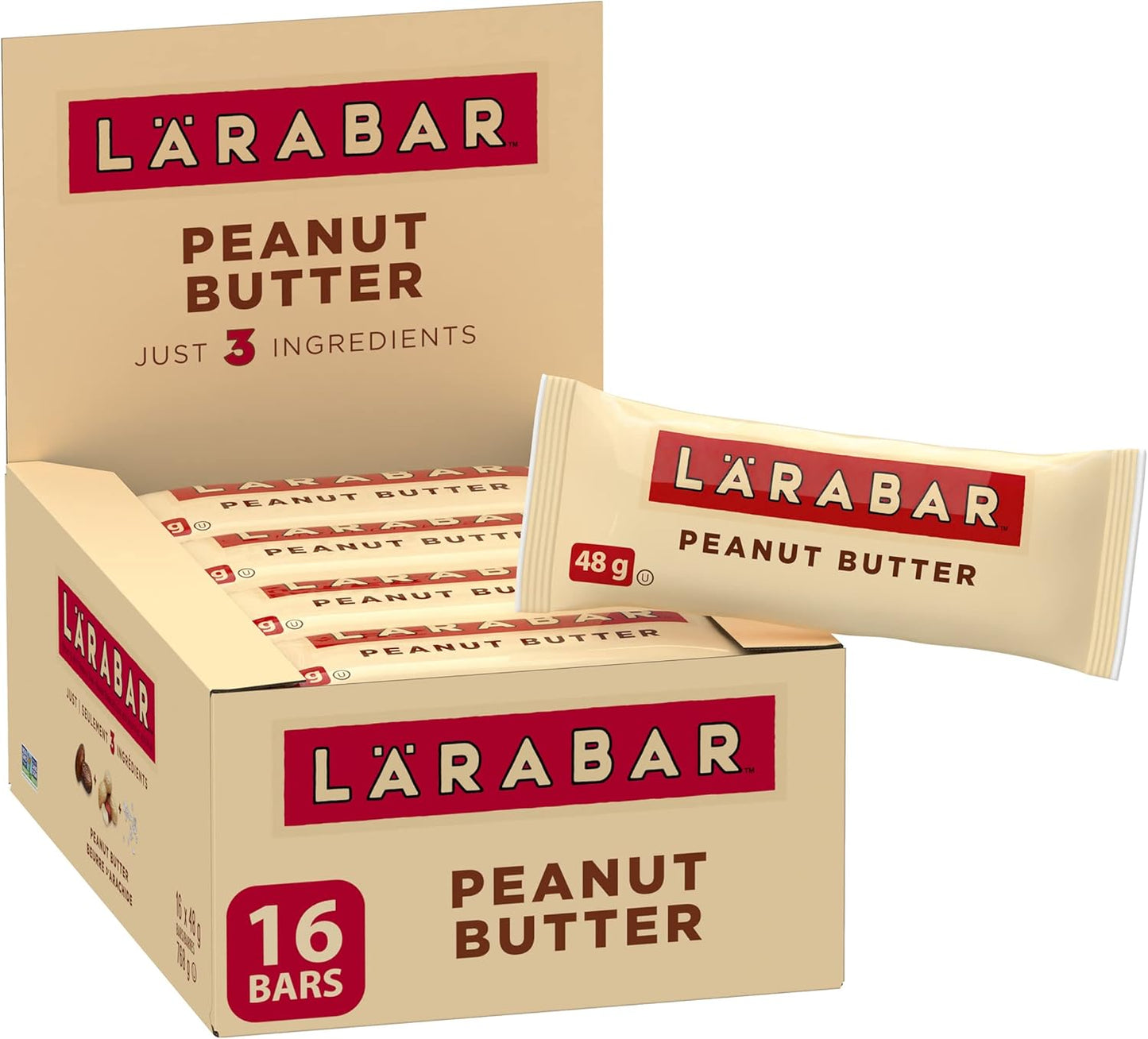 Larabar Gluten Free Peanut Butter Fruit and Nut Energy Bar, 16-Count, 768 Gram & Gluten Free Lemon Fruit & Nut Energy Bar