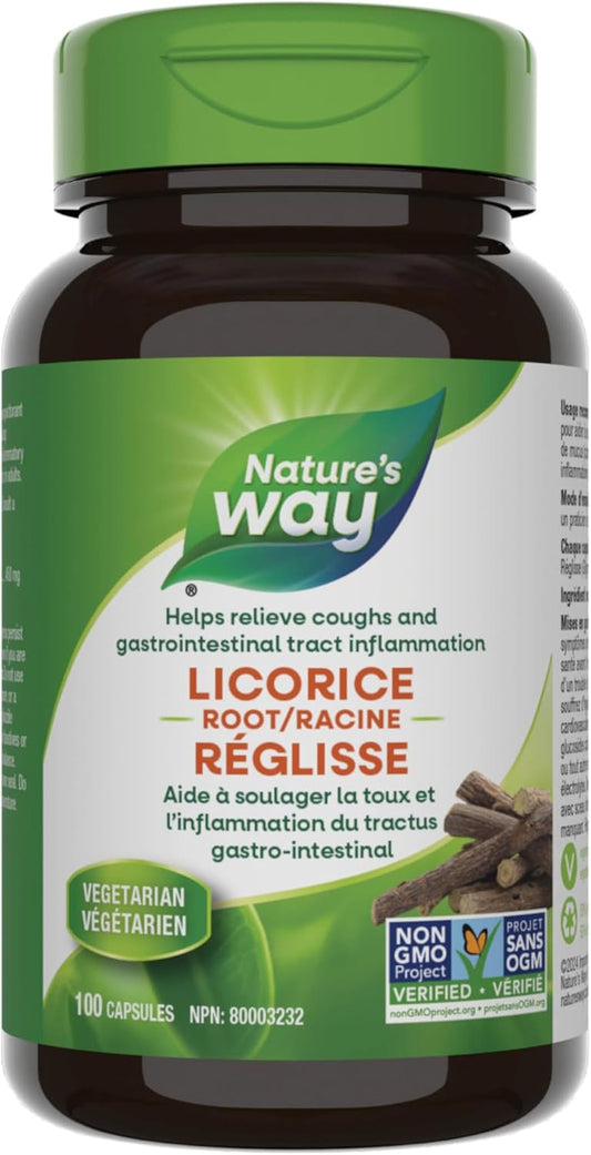 Nature's Way Licorice Root, For Urinary & Intestinal Inflammation, 100 Vegetarian Capsules