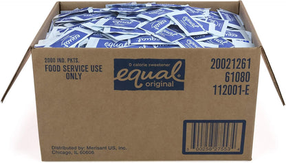 EQUAL 0 Calorie Sweetener, Sugar Substitute, Zero Calorie Sugar Free Sweetener Packets, Sugar Alternative, 2000 Count