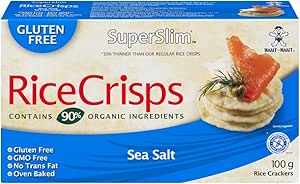 Superslim Superslim Rice Crisps 100g (Pack of 12) Sea Salt, Sea Salt, 1200 Grams