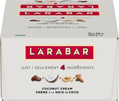LÄRABAR 椰奶水果坚果能量棒，16条装，无麸质，纯素，家庭装，零食棒，768克/包