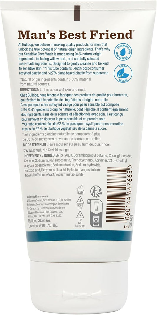 Bulldog Skincare Sensitive Skin Face Wash for Men, 150 mL