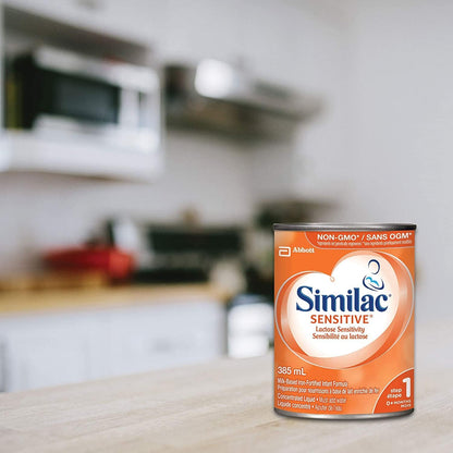 Similac Sensitive 乳糖敏感婴儿配方奶粉，浓缩液，12 x 385 毫升，0+ 个月，橙味，385 毫升（12 包）