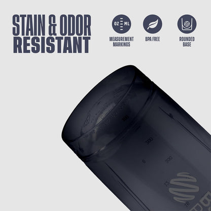 BlenderBottle Strada 摇摇杯，非常适合蛋白奶昔和运动前饮品，28 盎司，黑色