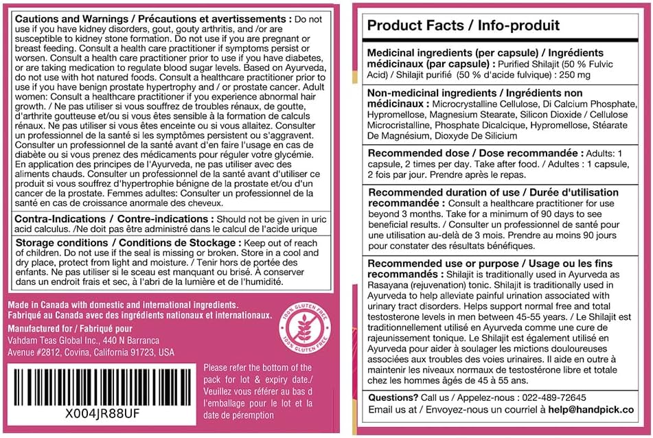 精選女士喜來芝膠囊 | 每份 500 毫克，含 50% 黃腐酸，120 粒易吞服膠囊 | 純喜馬拉雅女士喜來芝 | 恢復活力 | 加拿大製造