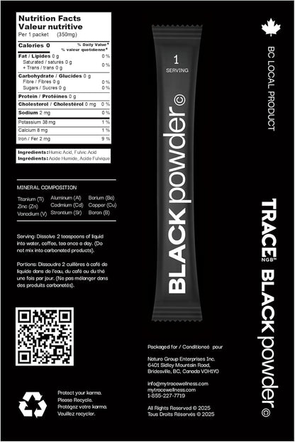 Trace, BLACKpowder, Fulvic and Humic Acid Powder Blend, 30x350mg Packets