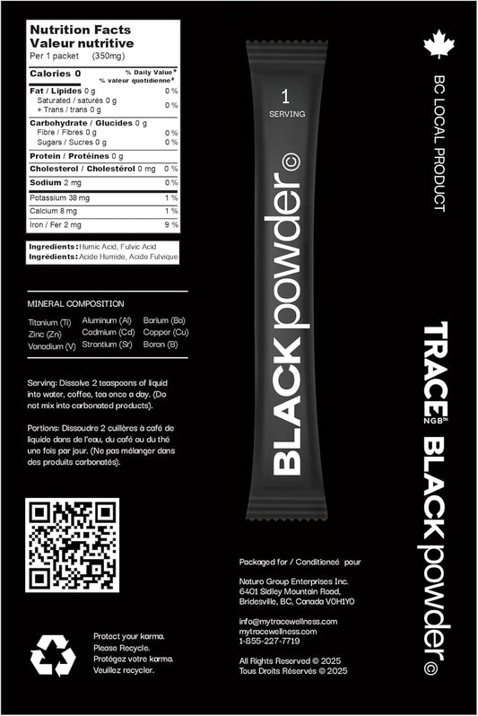 Trace, BLACKpowder, Fulvic and Humic Acid Powder Blend, 30x350mg Packets