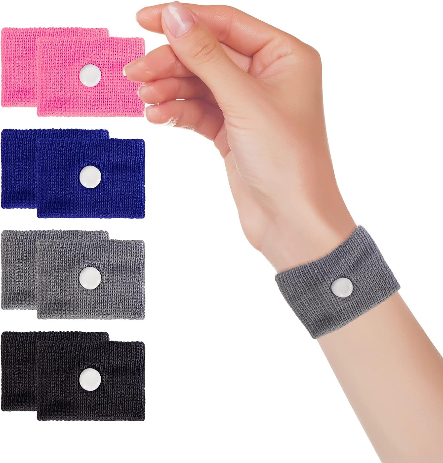 8 Pcs Motion Sickness Nausea Relief Wristbands, Motion Sickness Bracelet for Kids, Pregnant Travel Sickness Bracelet for Sea, Car, Flying