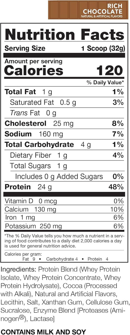 Rivalus Rivalwhey 浓巧克力味 100% 乳清/分离乳清蛋白 2 磅 953 克