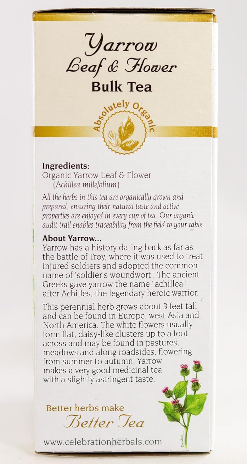 Celebration Herbals 有機西洋蓍草葉花茶 – 有機，猶太潔食認證（散葉 - 40克）| 蓍草花草茶 | 收斂花香，傳承草藥傳統