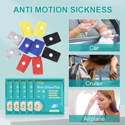 ifory 5 对晕车带和 10 片防水晕车贴，不瞌睡，旅行必备，适用于游轮、轮船、汽车和飞机