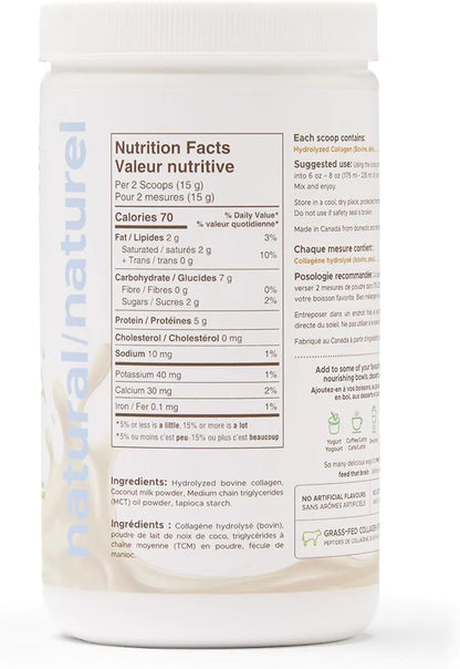 Feed That Brain Collagen Peptides Powder with MCT Oil (No Flavour) 240g, Hydrolyzed Collagen Powder for Healthy Joints, Gut, Skin