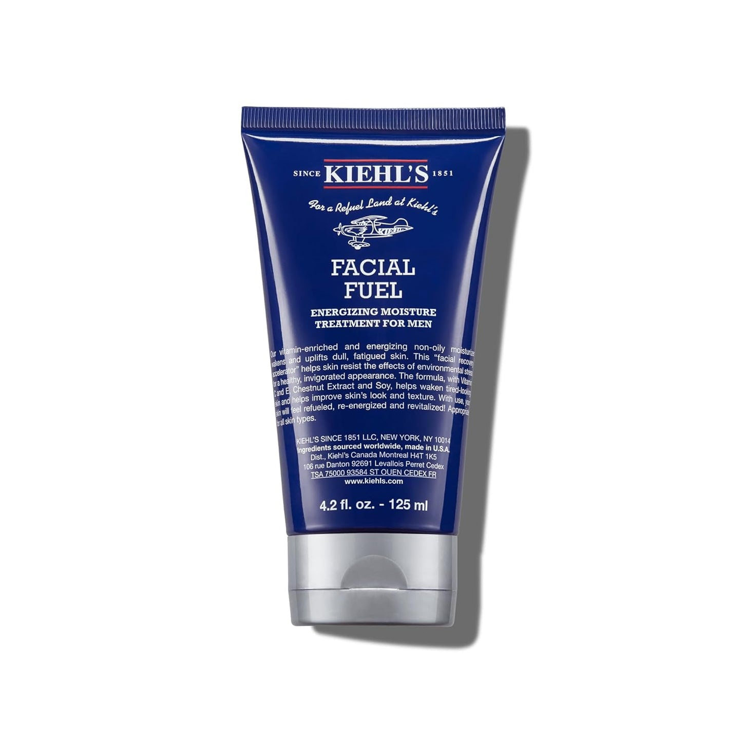 Kiehl's Facial Fuel Moisturizer, Men's Face Cream, with Vitamin C and Caffeine that Contain Antioxidants to Help Energize and Reduce Dullness, Non-Greasy, Paraben, and Sulfate Free