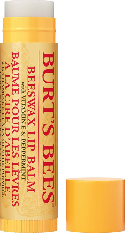 Burt's Bees 100% Natural Moisturizing Lip Balm, Original Beeswax with Vitamin E and Peppermint Oil - 6 Tubes