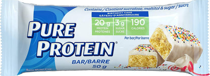 Pure Protein Bars - Nutritious Gluten Free Protein Bars (Chocolate Peanut Caramel + Birthday Cake) (Pack of 12)