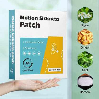 60 Count Sea Sickness Patch, MQUPIN Motion Sickness Patches- Relieves Dizziness from Seasickness and carsickness, Suit for Travel of Car and Boat Rides, Cruise and Airplane