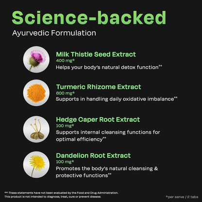 Auric 草本护肝补充剂 | 奶蓟草（水飞蓟素）、姜黄、大蒜、生姜，有益于肝脏健康 | 先进的排毒清洁配方，有效促进肝脏健康 | 100 片