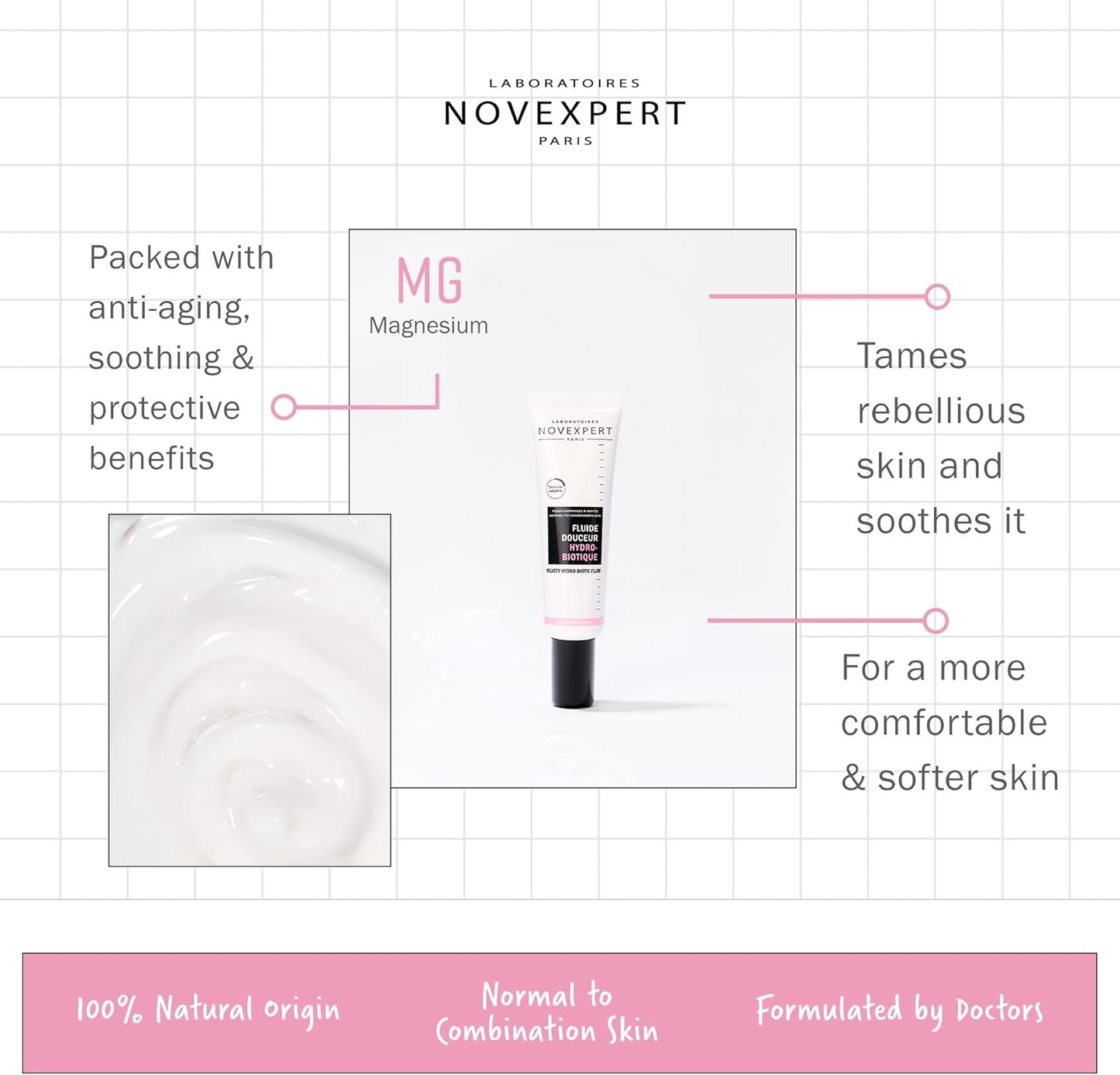 Novexpert Velvety Hydro-Biotic 液体保湿霜（男女通用）1 盎司