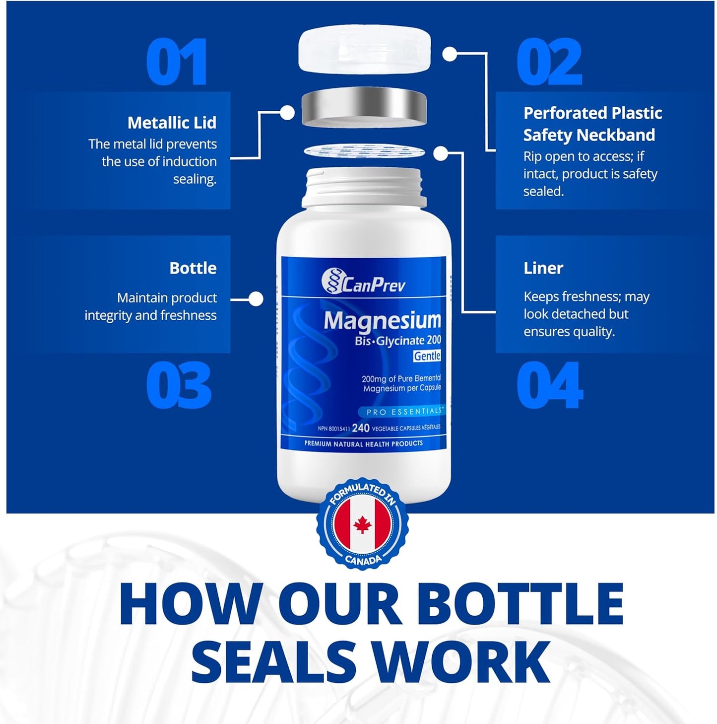 CanPrev 純雙甘氨酸鎂 200 毫克，240 粒素食膠囊，240 天供應量 - 溫和呵護胃部 - 雙甘氨酸鎂補充劑 - 元素螯合複合物，有助於放鬆和肌肉舒適