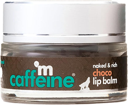 mCaffeine 深層保濕巧克力潤唇膏，用於修復乾燥和皸裂的嘴唇 - 24 小時保濕 | 男女適用唇部護理，含可可脂和榛子油 | 天然和純素（12 克）