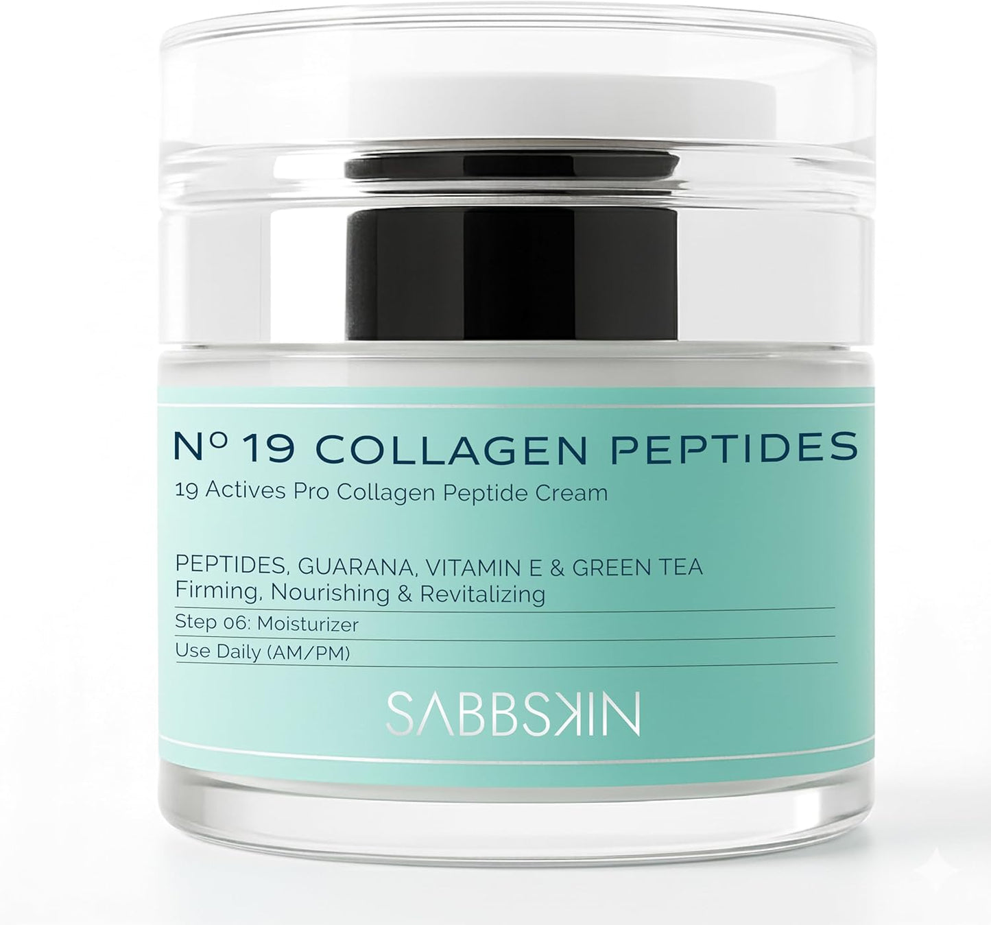 SABBSKIN Face Moisturizer Cream with 19 Active Ingredients - Peptide Moisturizer for face Fights Wrinkles, Aging Marks, Brightens & Firms Skin - Face Cream, Mask & oil free face moisturizer for Men & Women - 50ml