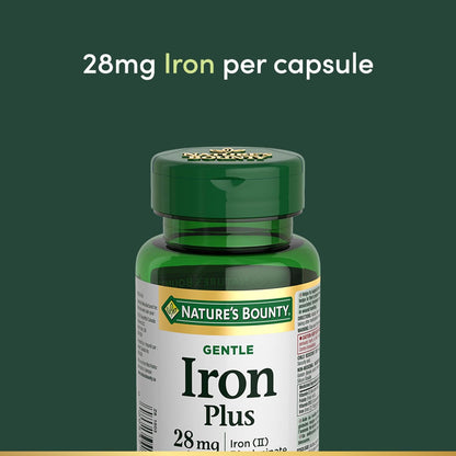 自然之寶 Iron Plus，28 毫克，溫和，有助於預防貧血，支持免疫健康，幫助紅血球形成和功能，幫助傷口癒合，抗氧化劑，膠囊，49 克
