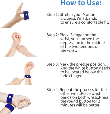 KONGDY 晕动病腕带，适用于游轮的晕船腕带，防恶心腕带，成人儿童旅行自然缓解恶心腕带，10 个