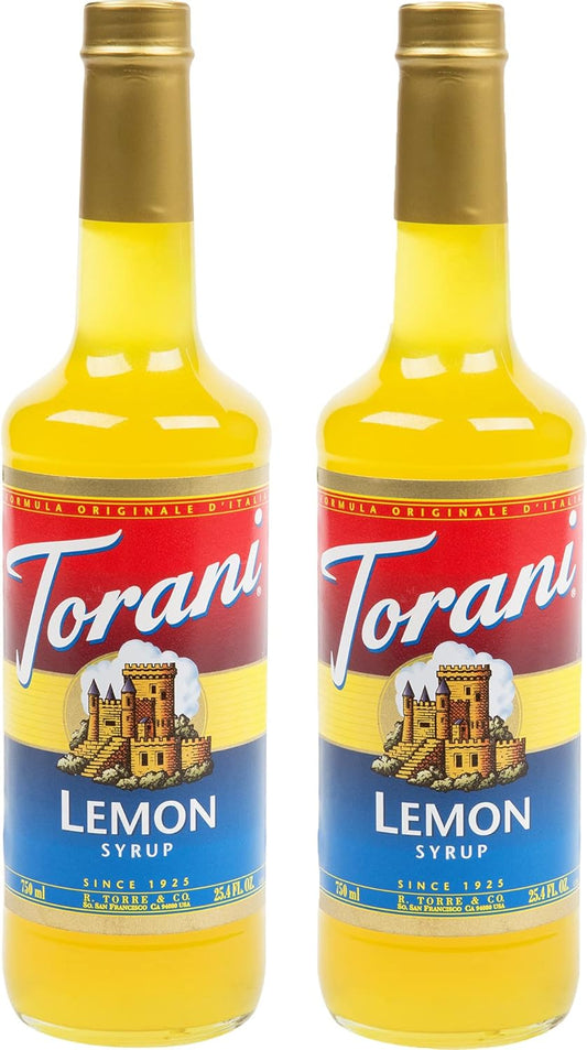 Torani 柠檬味糖浆，750 毫升瓶装，2 瓶装，黄色