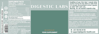 消化剂 - 缓解便秘的泻药，100% 天然大便软化剂，60 粒胶囊，结肠排毒清洁，缓解腹胀和胀气